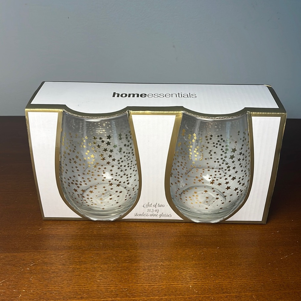 Star stemless wine glasses